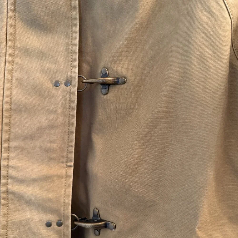 Oversized barn jacket with contrasting collar - Picture 2 of 6